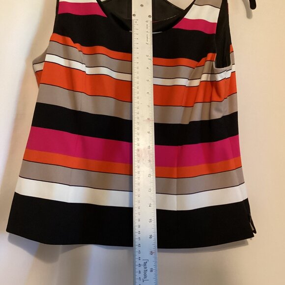 Vintage, Not Vanilla Kasper – Size 10 – Bold Striped Sleeveless Top & Skirt - Picture 6 of 11